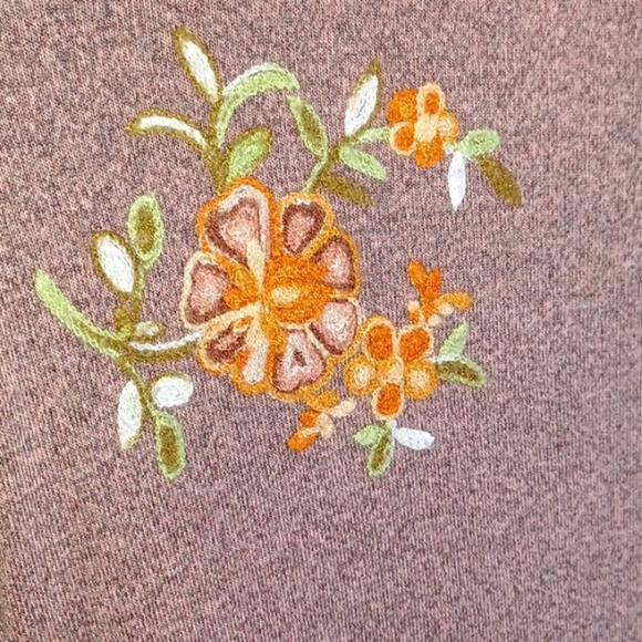 Fig and Flower Anthropolo Pink W/Floral Embroidery Button/Tie up Hi/Lo Top SZ M - Picture 5 of 8